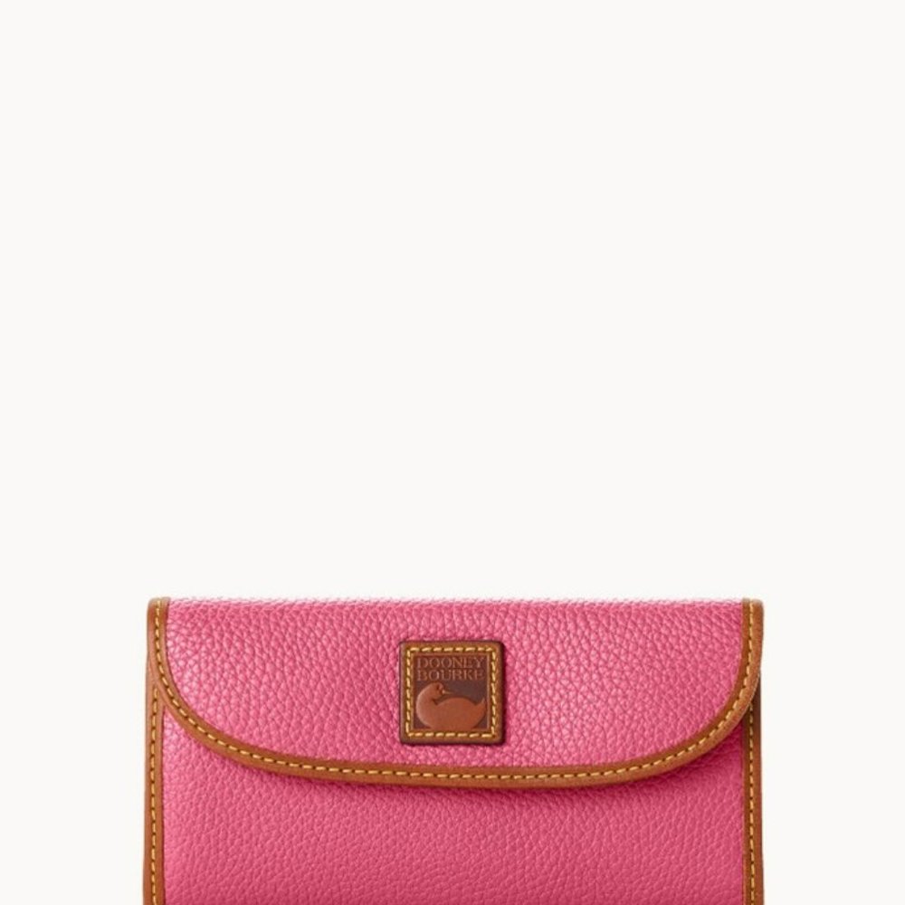 Dooney & Bourke Pebble Grain Leather Continental Clutch Wallet NWT / hot pink